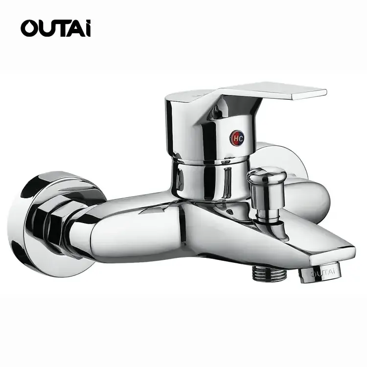 Cold and hot wall mount bathroom bathtub faucet bath shower mixer taps