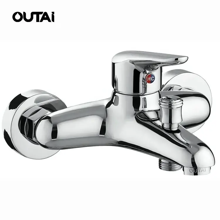 Cold and hot wall mount bathroom bathtub faucet bath shower mixer taps