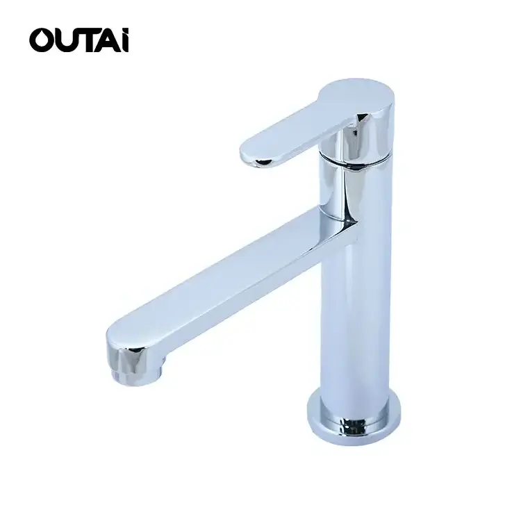 Durable wash hand ceramic design bathroom single lever chrome basin fancy faucet