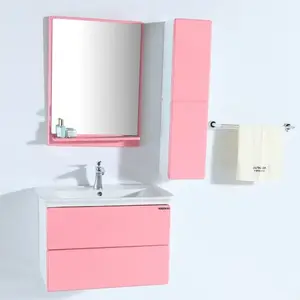 Factory Production Modern Design PVC Wall Mounted Hanging Custom  Bathroom vanity Cabinet