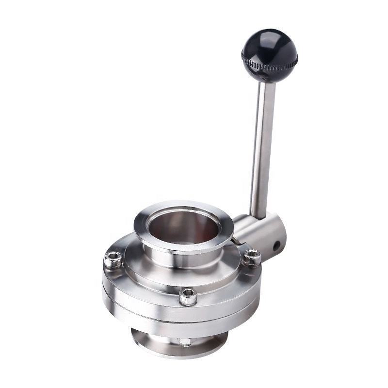 Ss 304 316 Stainless steel valved vacuum Tri-clamp butterfly valve.