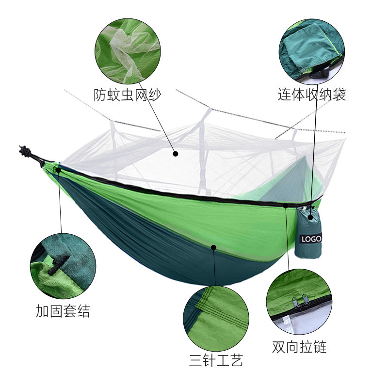 Outdoor Canvas Hammock Bed Folding Double Hanging Nylon Wholesale Swing Portable Camping Hammocks