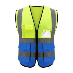 New Custom Design Working Wear Factory Construction Safety Vest / OEM Service Reflective Vest With Pockets