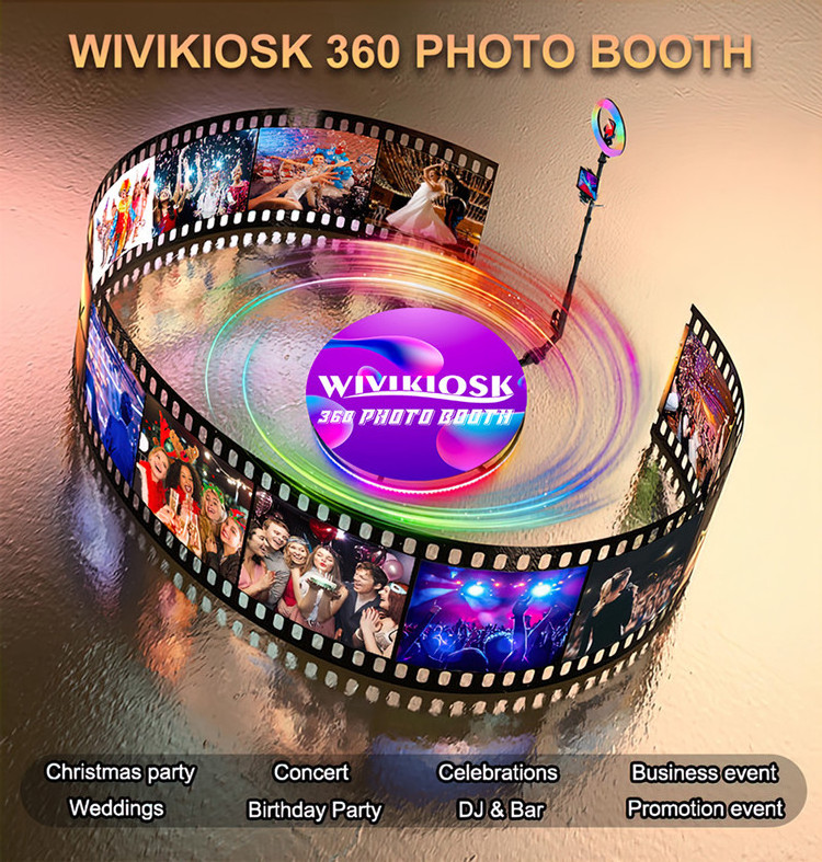 Customization 360 Photo Booth Selfie Automatic Spin Christmas Party Wedding Self Service Photo Booth