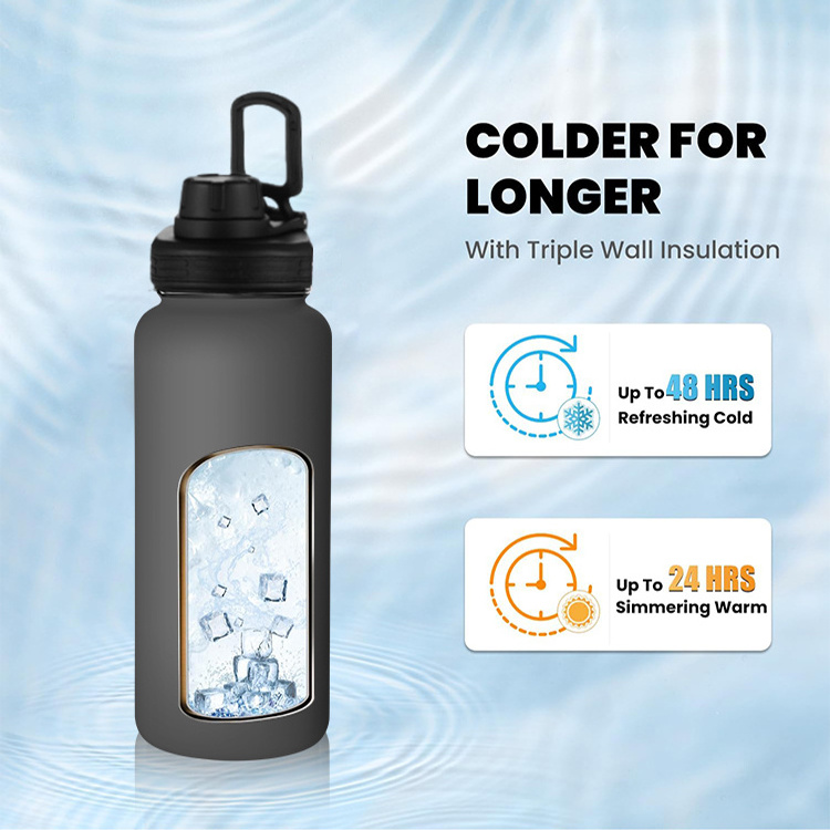 2024 New Outdoor Portable Keep Cold Hot Water bottles Stainless Steel Sport Water Bottles