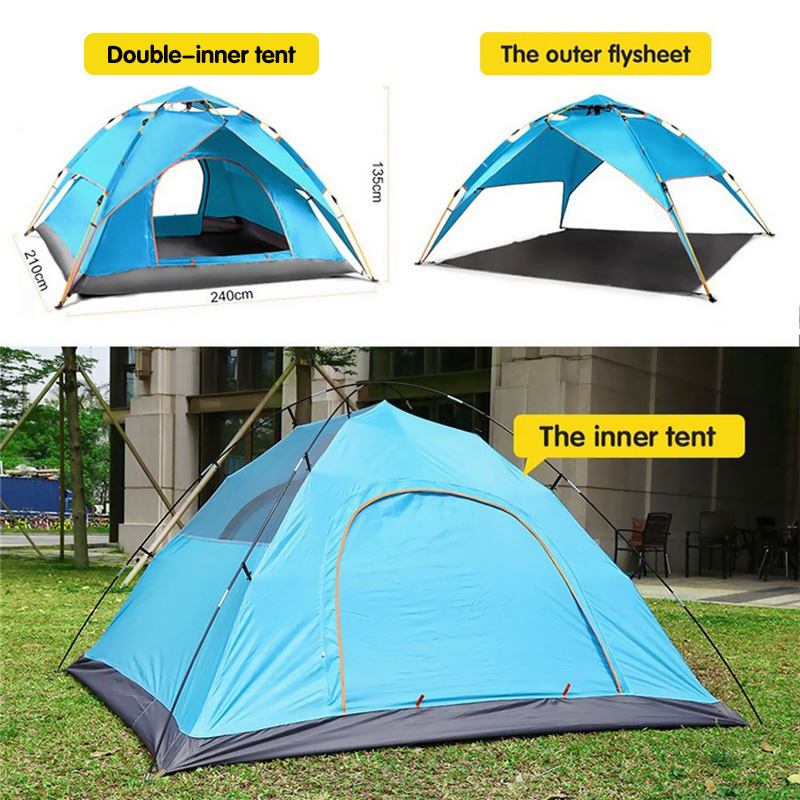 wholesale luxury teepee 4 person single layer outdoor camping tent adult with Screened In Porch