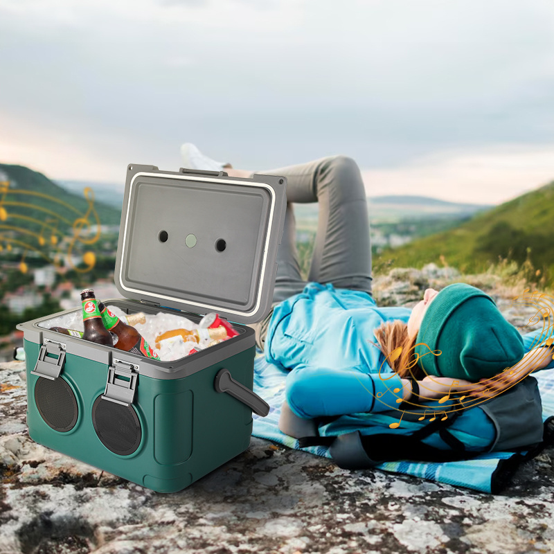 Bluetooth New arrival insulated portable thermal food beverage hard cooler box for camping travel