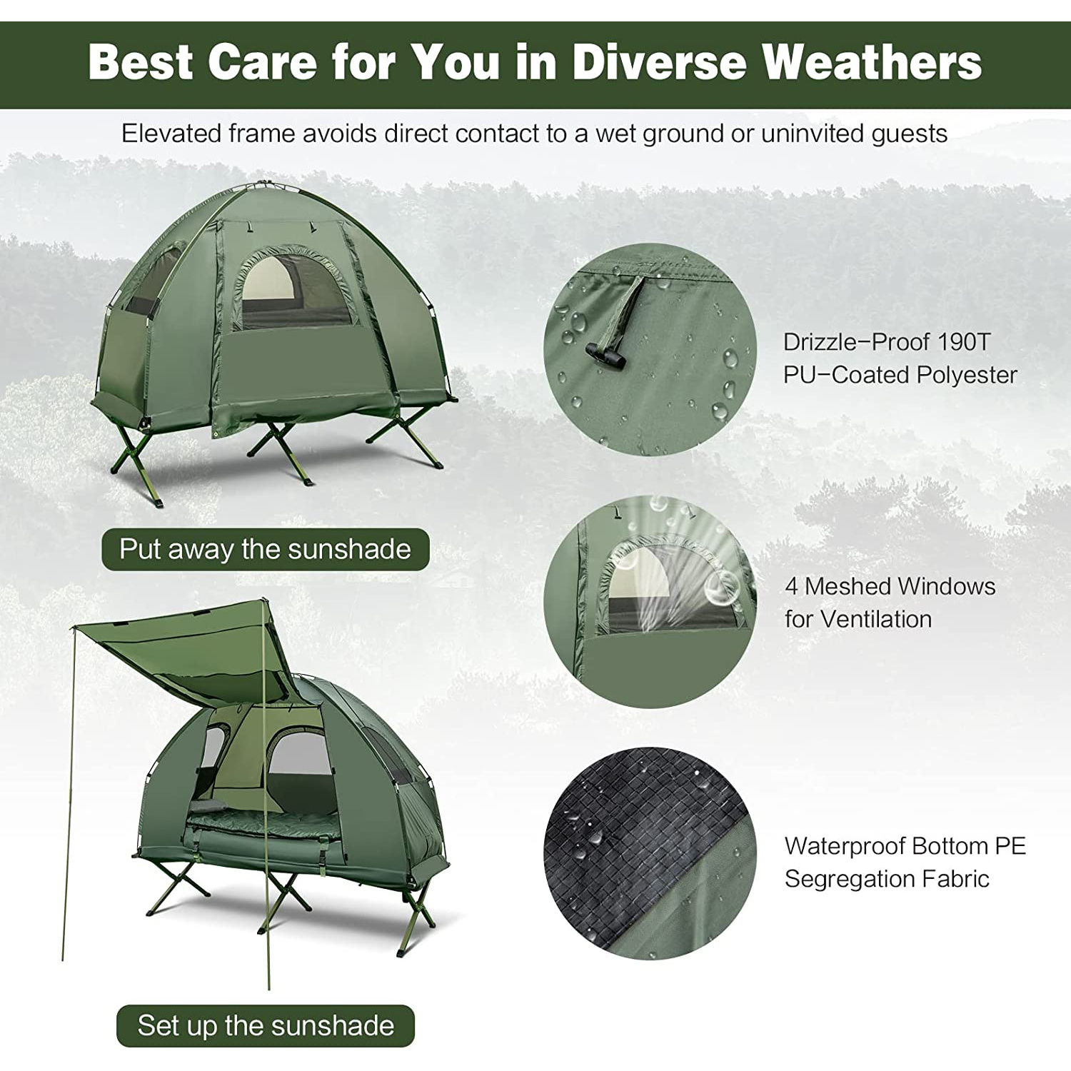 OEM ODM Tents For Sale Off Ground Tent Cot  Waterproof Camping Tents Camping Outdoor