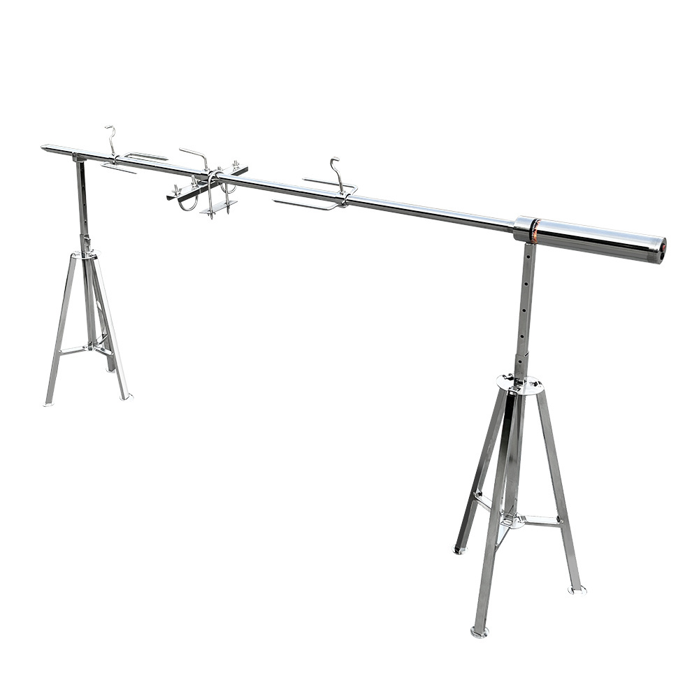 HDSO1 Stainless Steel Portable Rotisserie Grill Spit Tripod Camping Roaster BBQ Grill