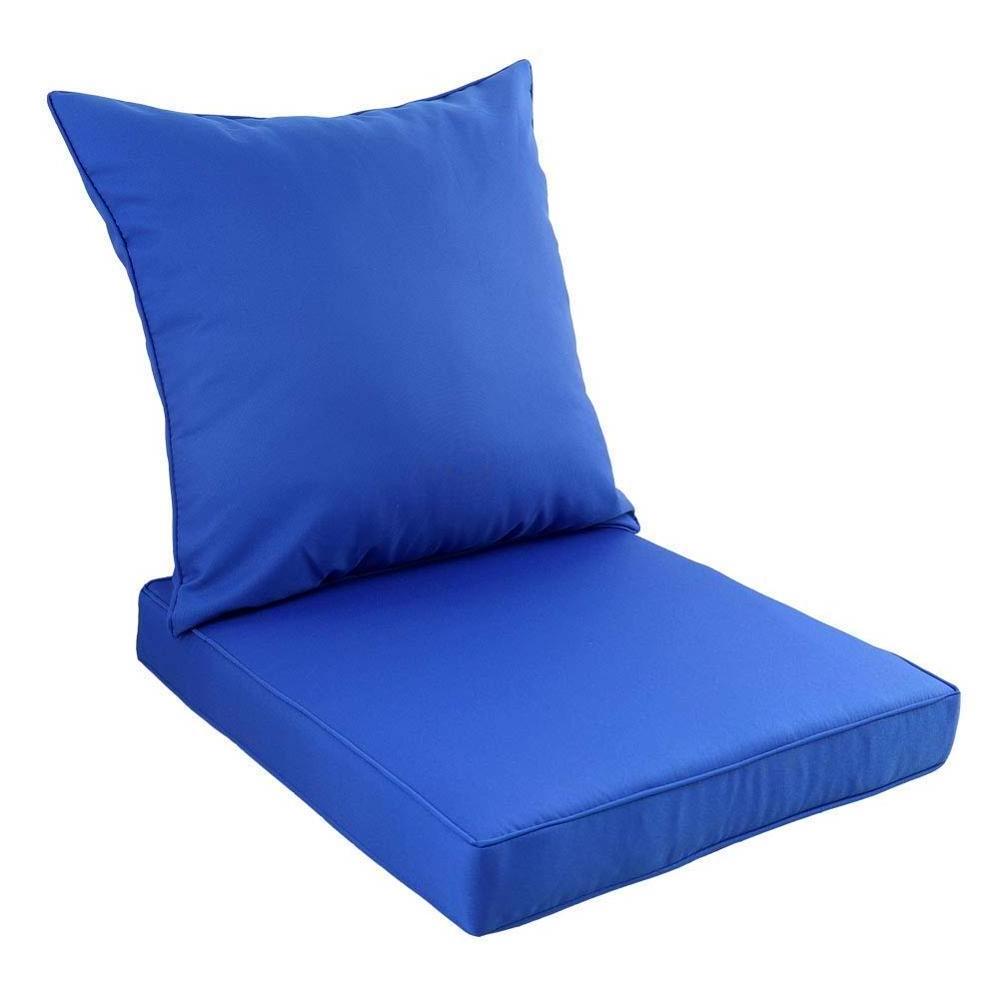 Deep Seat Chair Cushions Set-outdoor Replacement Cushion for Patio Furniture with Waterproof Fabric,royal Blue 100% Polyester