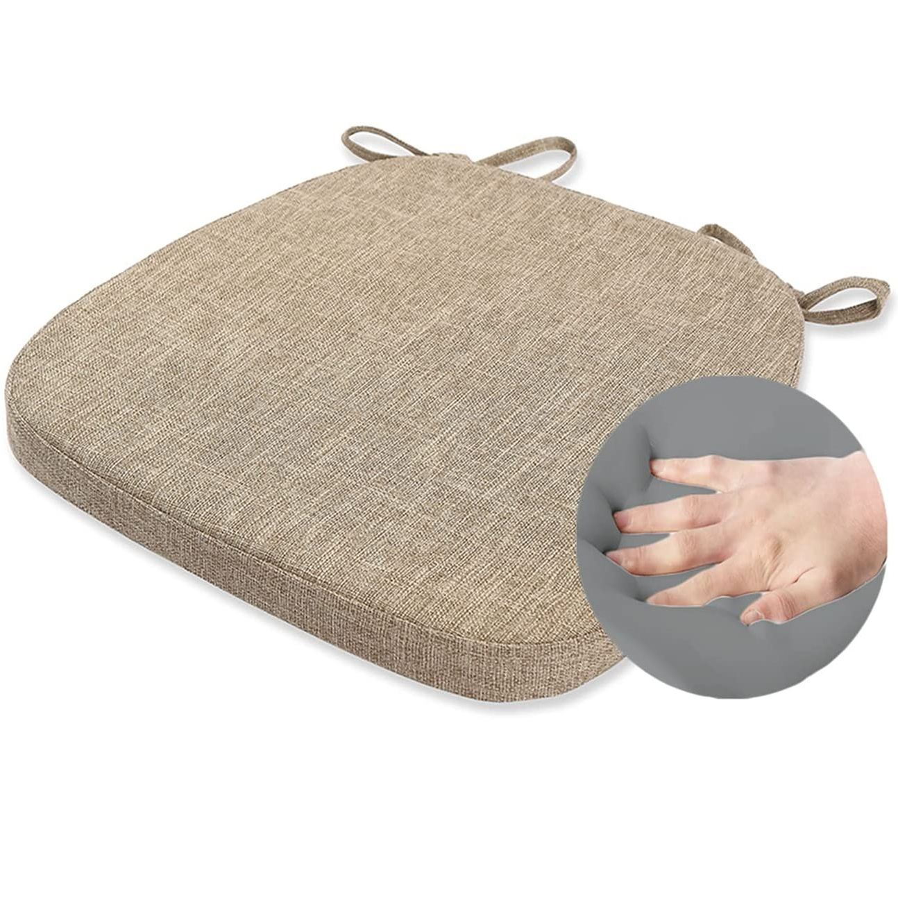 Chair Cushion with Ties for Dining Chairs Foam Non Slip Kitchen Chair Pad and Dining Seat Cushion for Home Indoor