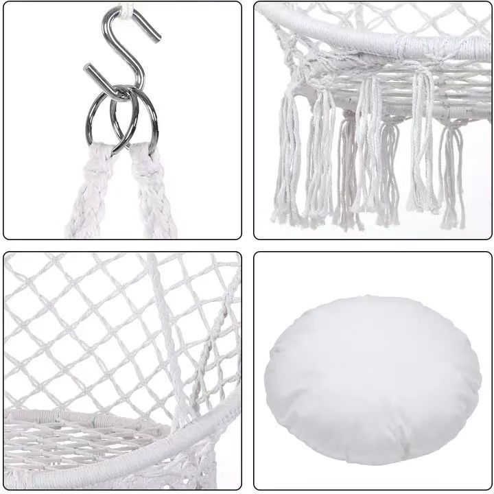 Best Selling light portable white outdoor swing camping round net roof patio hammock hanging chair