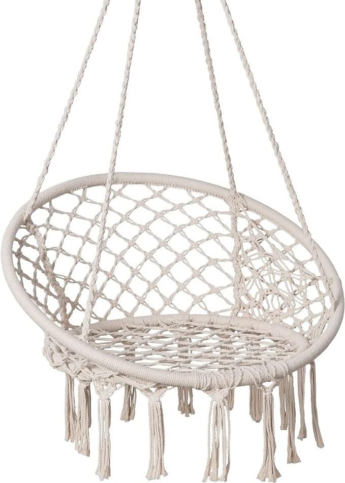 Best Selling light portable white outdoor swing camping round net roof patio hammock hanging chair