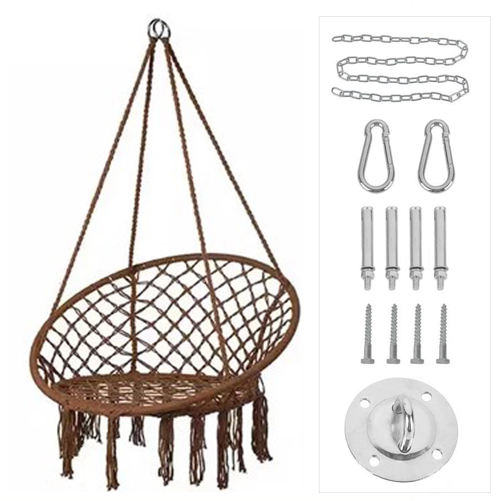 Patio bistro balcony portable Hammock Chair Swing, Hanging Cotton Rope hanging garden outdoor indoor hammock Chair