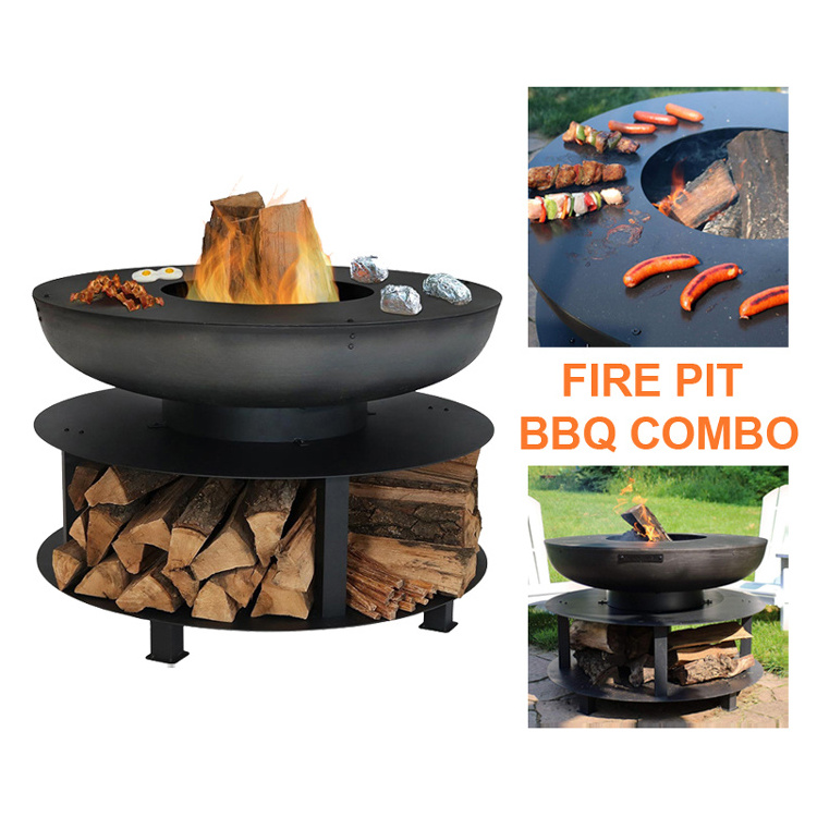 High Quality Bbq Round Table Grill Outdoor Bonfires Wood-Burning Fire Pit