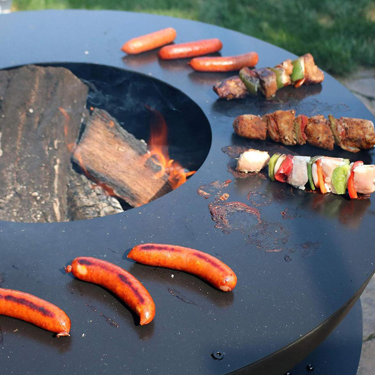 High Quality Bbq Round Table Grill Outdoor Bonfires Wood-Burning Fire Pit