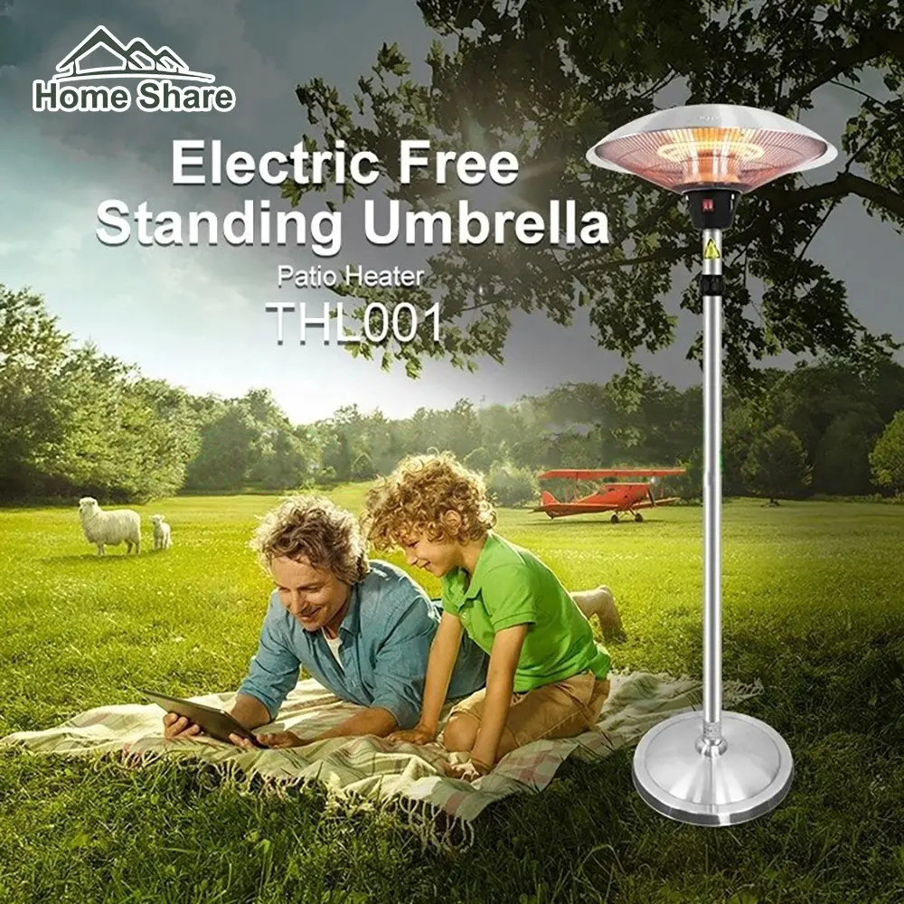 Heavy Aluminum Base Design Electric Standing Patio Heater Zweifarbig Infrared Heater