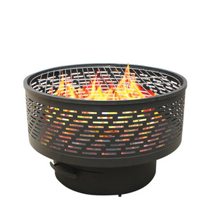 Outside Waterproof Cover Wood Burning Fire Pits with Grill & Lid