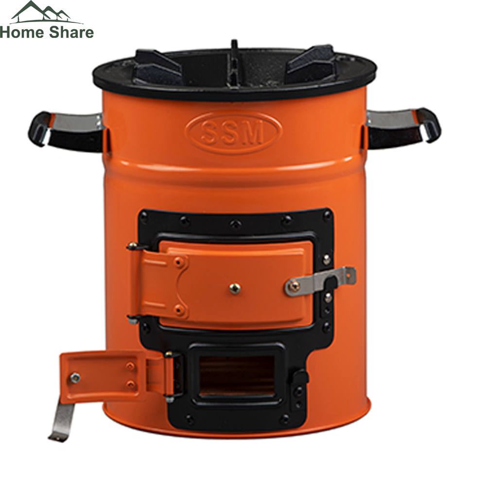 Hot Sale 26cm Top Two Doors Wood And Charcoal Camping Stove Bbq Grill