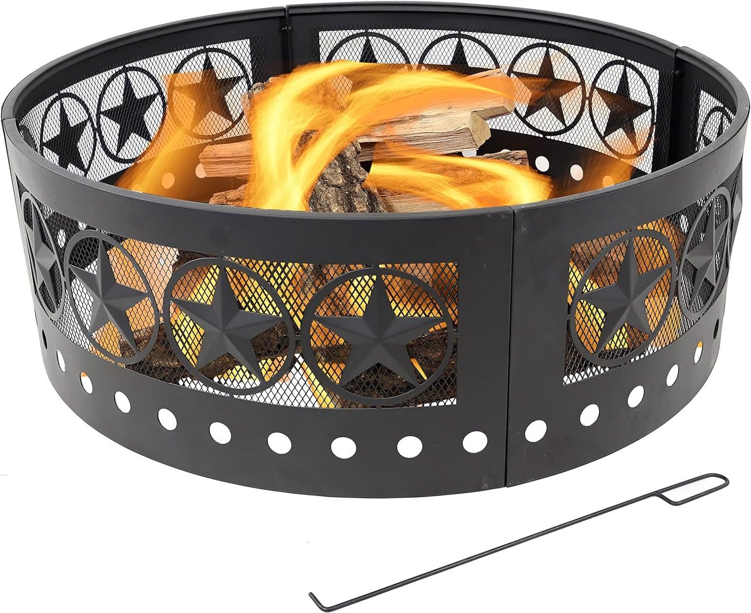 36 inch fire ring heavy duty steel metal rim patio backyard campfire rings