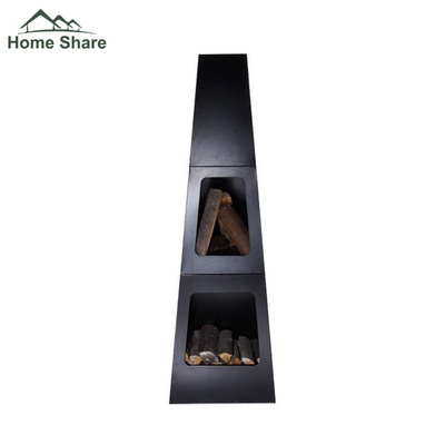 Chimney Garden Outdoor Fire Pit Black Wood Burning steel Metal Fire Pit