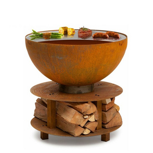 BBQ Brazier Outdoor Corten Steel Iron Fire Pit Bbq Brazier Rust Corten Steel Firepit Steel Bowl Barbecue Fire Pits