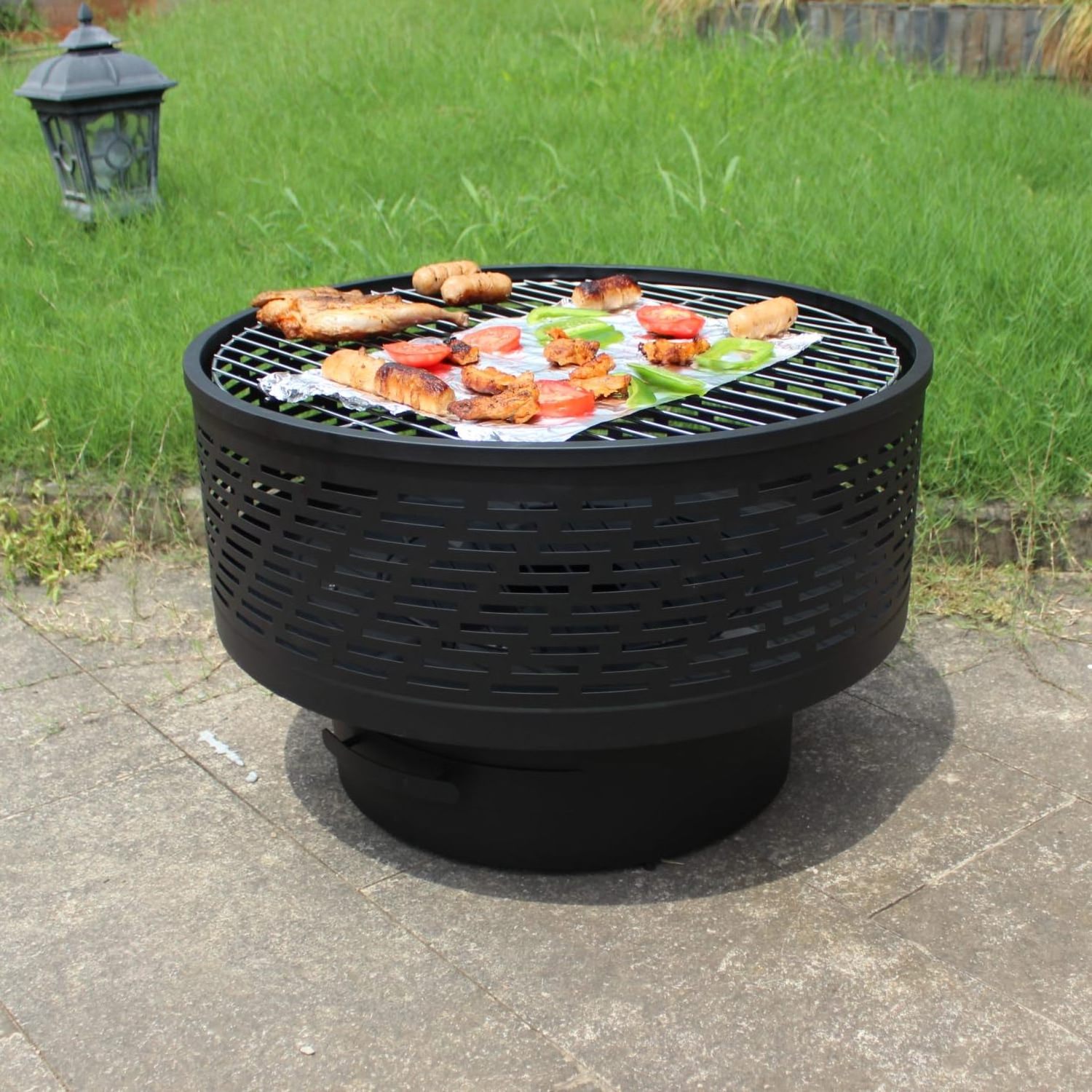 Outside Waterproof Cover Wood Burning Fire Pits with Grill & Lid