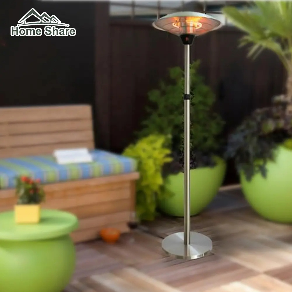 Heavy Aluminum Base Design Electric Standing Patio Heater Zweifarbig Infrared Heater