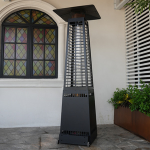 Patio Heater Freestanding Wood Pellet Burning Stove Flame Heater Outdoor Pellet Heater