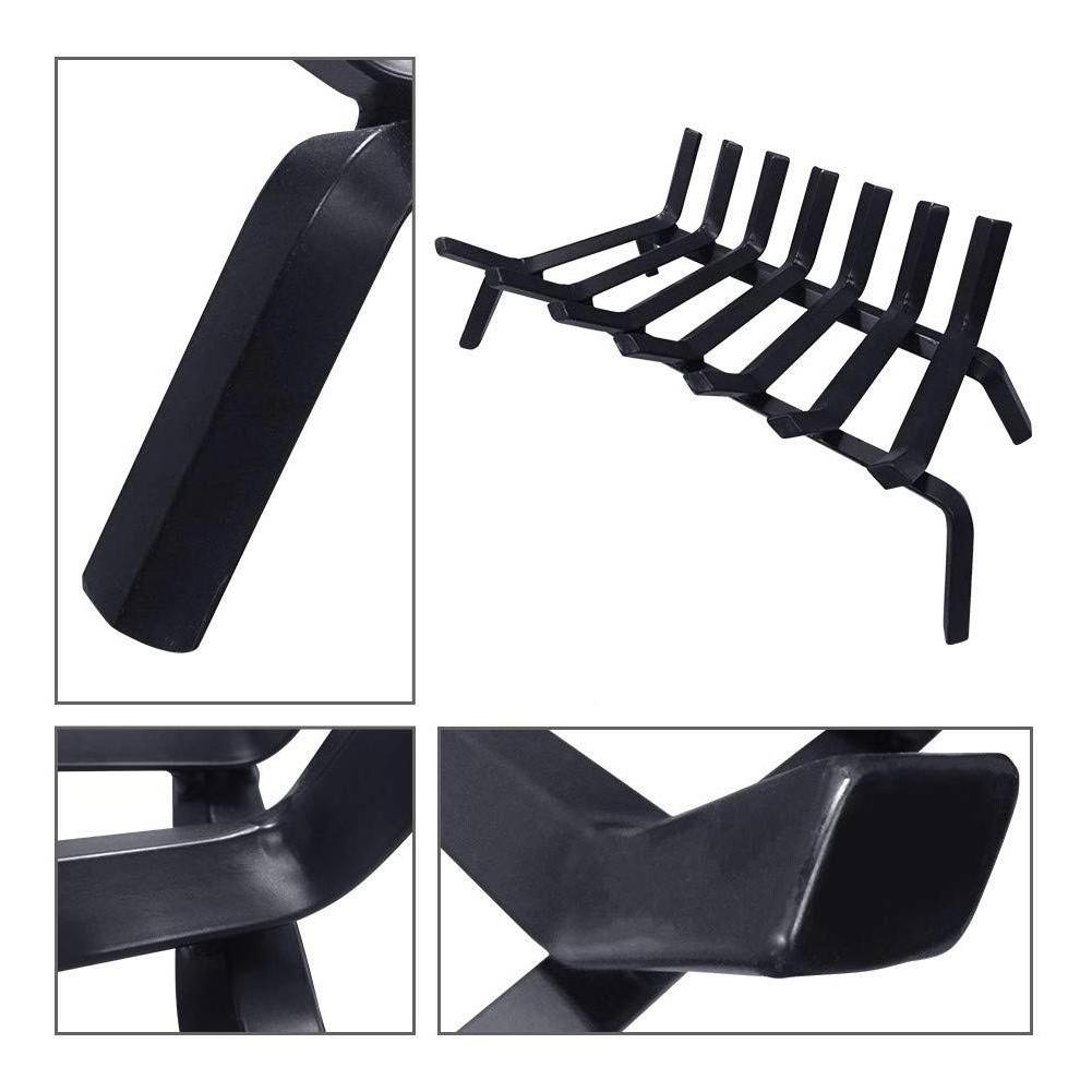 Solid Steel Cast iron fireplace grates 24 inch for Outdoor Kindling Tools Pit Wood Stove Firewood Burning Rack Holder