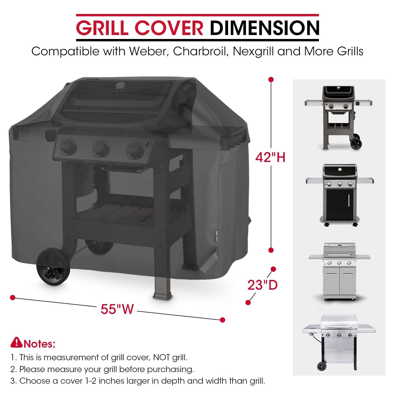 Compatible for Weber Char-Broil Nexgrill Grills high quality tear resistant waterproof grill cover