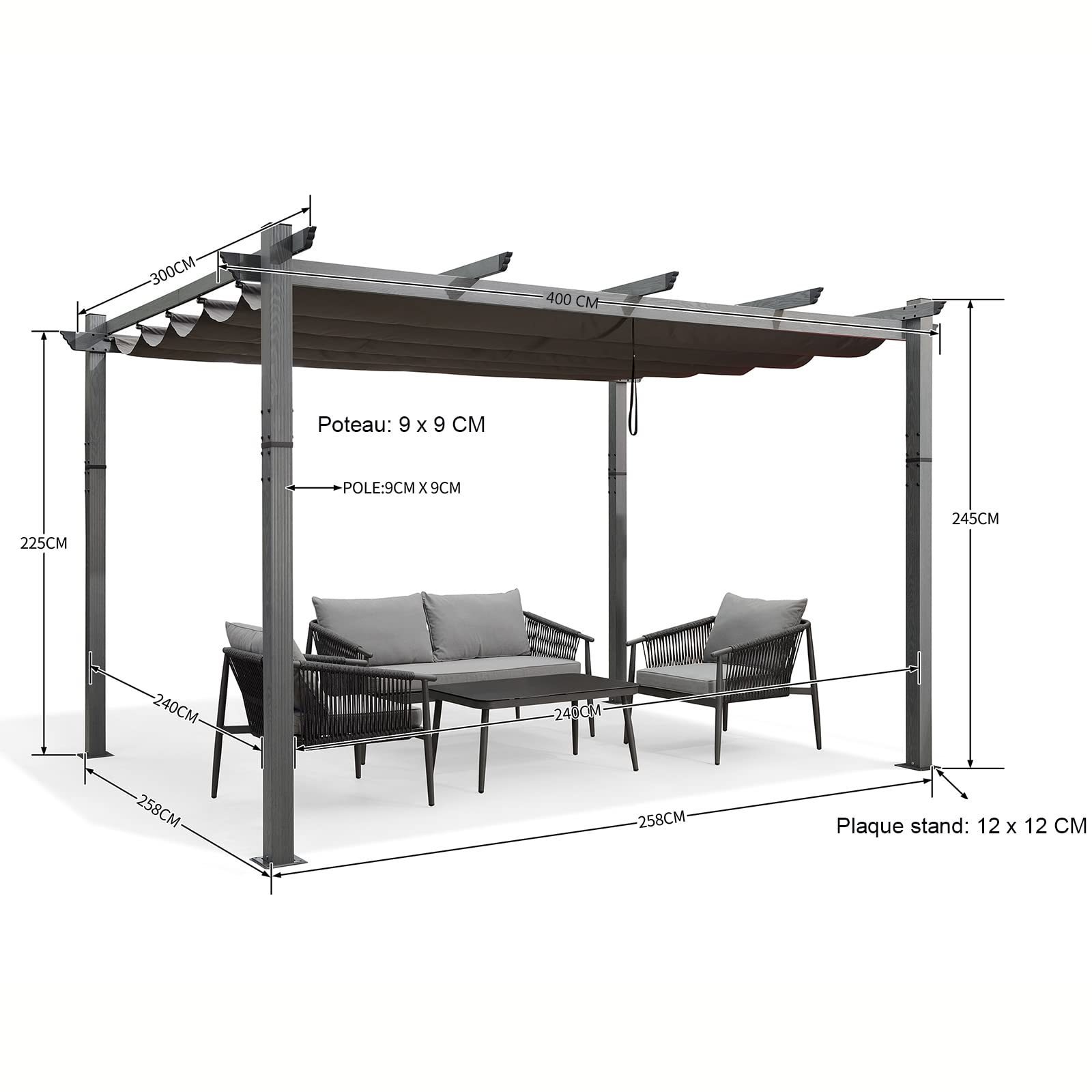 Waterproof Louver Roof System Kits Outdoor Gazebo Garden Bioclimatic Aluminium Pergola Custom Metal Beach Wood