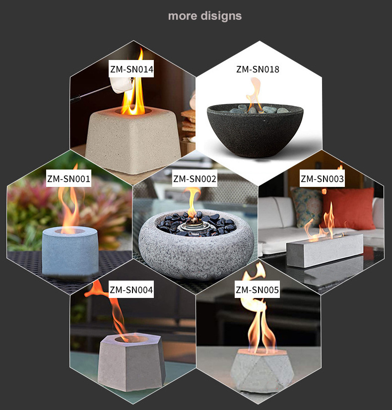 Anti-drop packaging Amazon luxury concrete table fire pit solo mini fire pit  bioethanol