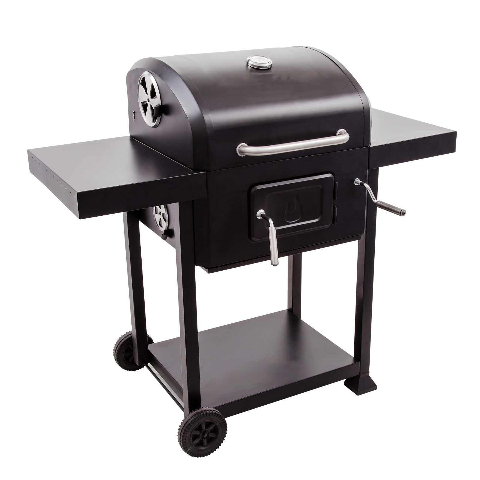 Stainless steel handle charcoal grill easily assembled adjustable height charcoal pan