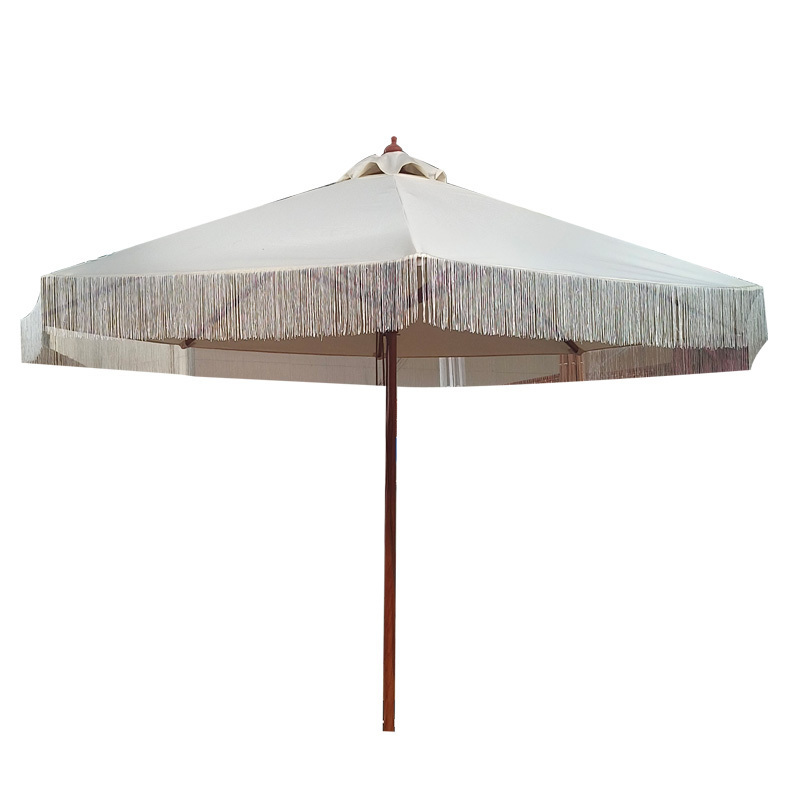 Tuoye 3 M Patio Garden Sun Umbrella Outdoor Wooden Parasol Single Tier Commercial Heavy Outdoor Table Umbrella