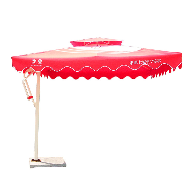 Tuoye Garden Sunshade Cantilever Led Umbrella Outdoor Solar Led Lighting Parasol Patio Umbrellas