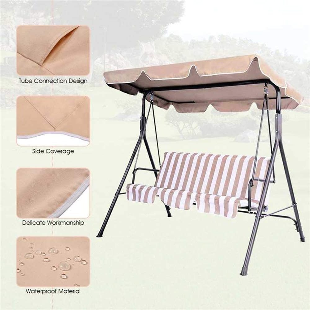 Summer Waterproof Top Cover Canopy Replacement for Garden Patio Outdoor Swing Chair Hammock Awning Swing Awning Chair