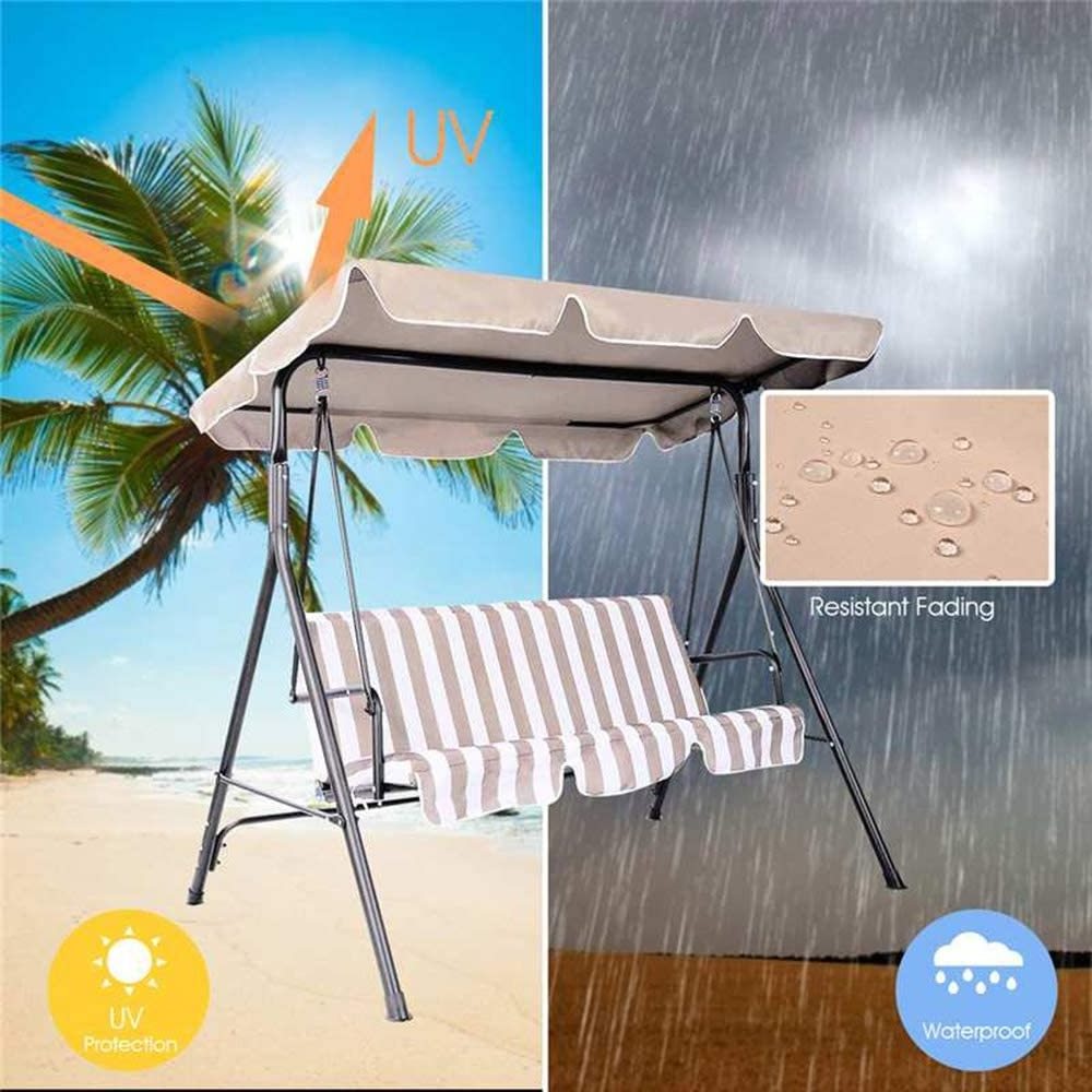 Summer Waterproof Top Cover Canopy Replacement for Garden Patio Outdoor Swing Chair Hammock Awning Swing Awning Chair