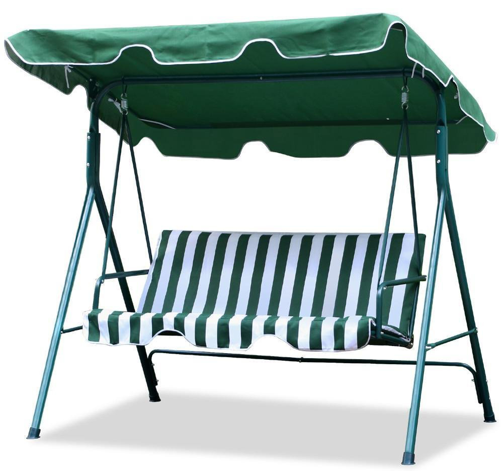 Outdoor Swing Chair Seats 3 Porch Patio Swing Glider with Durable Steel Frame and Padded Cushion