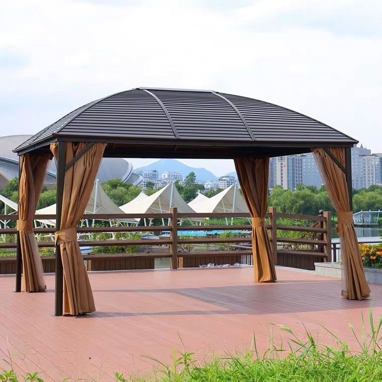 Professional Manufacturer Camping wholesale wood outdoor backyard tent gazebo weigh with rain gutters