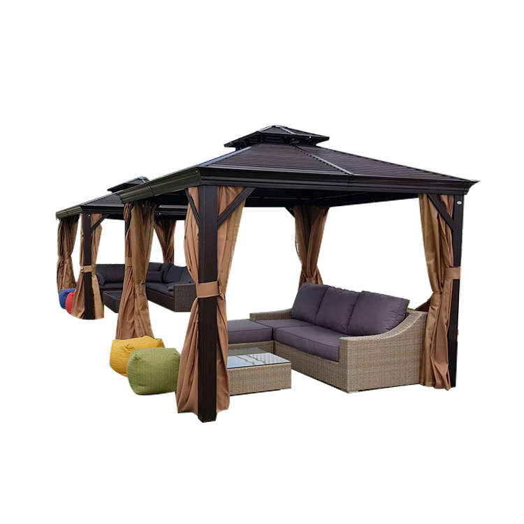 Professional Manufacturer Camping wholesale wood outdoor backyard tent gazebo weigh with rain gutters