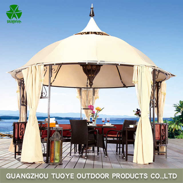 Tuoye Outdoor Luxury Round Gazebo with Bench Mosquito Net Arabic Tent 400cm