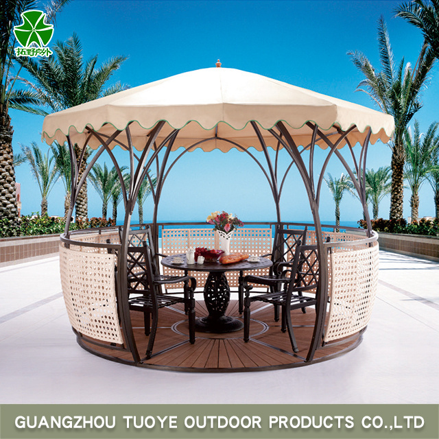 Tuoye Outdoor Luxury Round Gazebo with Bench Mosquito Net Arabic Tent 400cm