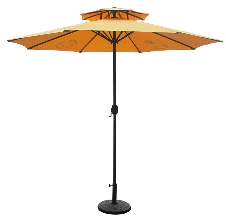 Cheap china factory big size outdoor parasol & base buff balinese parasol patio hand crank umbrella for garden table