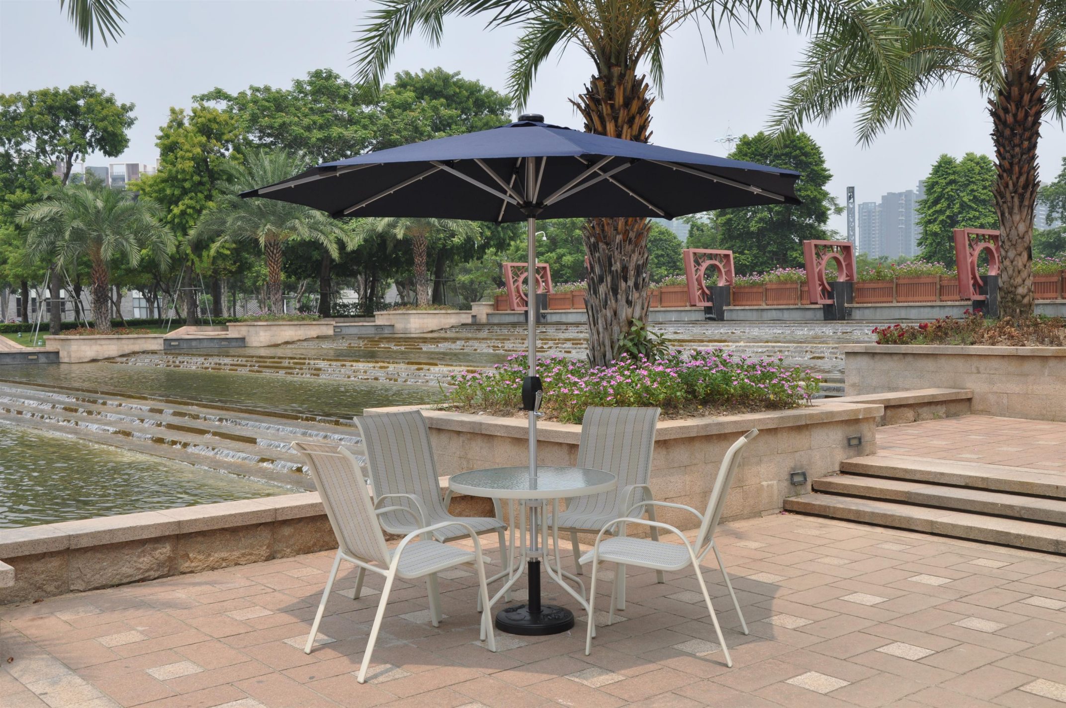 Tuoye Outdoor Furniture Parasol Unique Patio Umbrella for Garden Pool Beach Aluminium Pole Stylish Logo printing