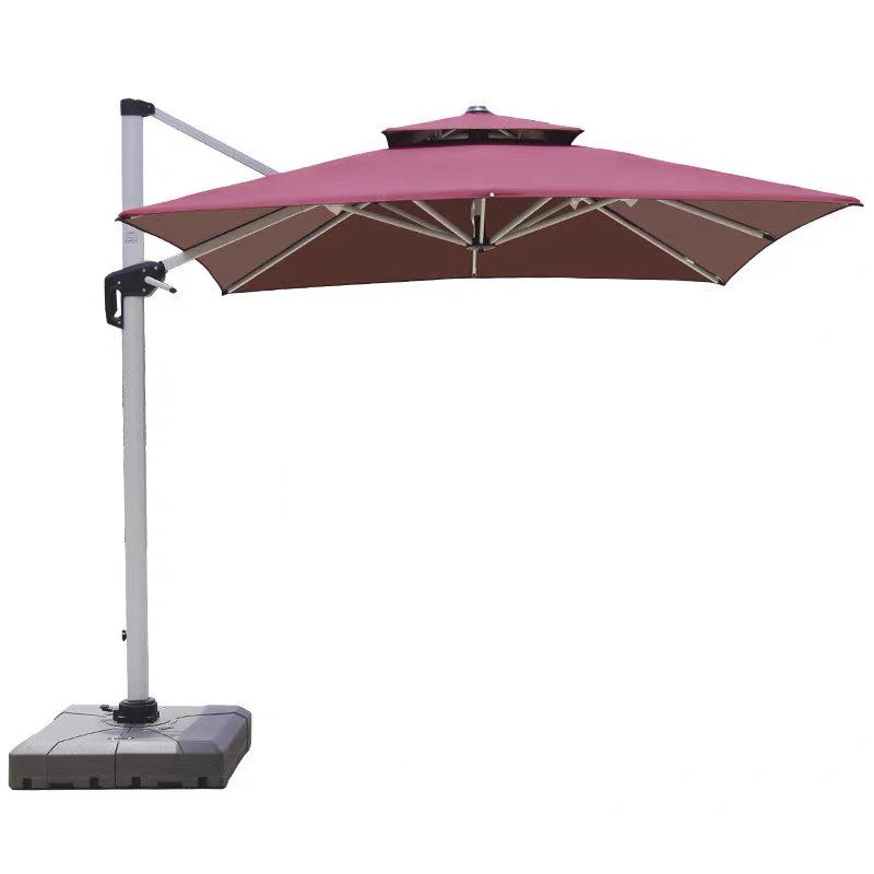 outdoor garden umbrella Aluminum 3m square hanging Offset parasols garden 10 ft Cantilever commercial beach sun patio umbrellas