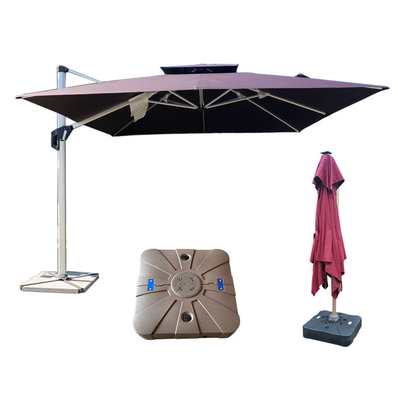 outdoor garden umbrella Aluminum 3m square hanging Offset parasols garden 10 ft Cantilever commercial beach sun patio umbrellas