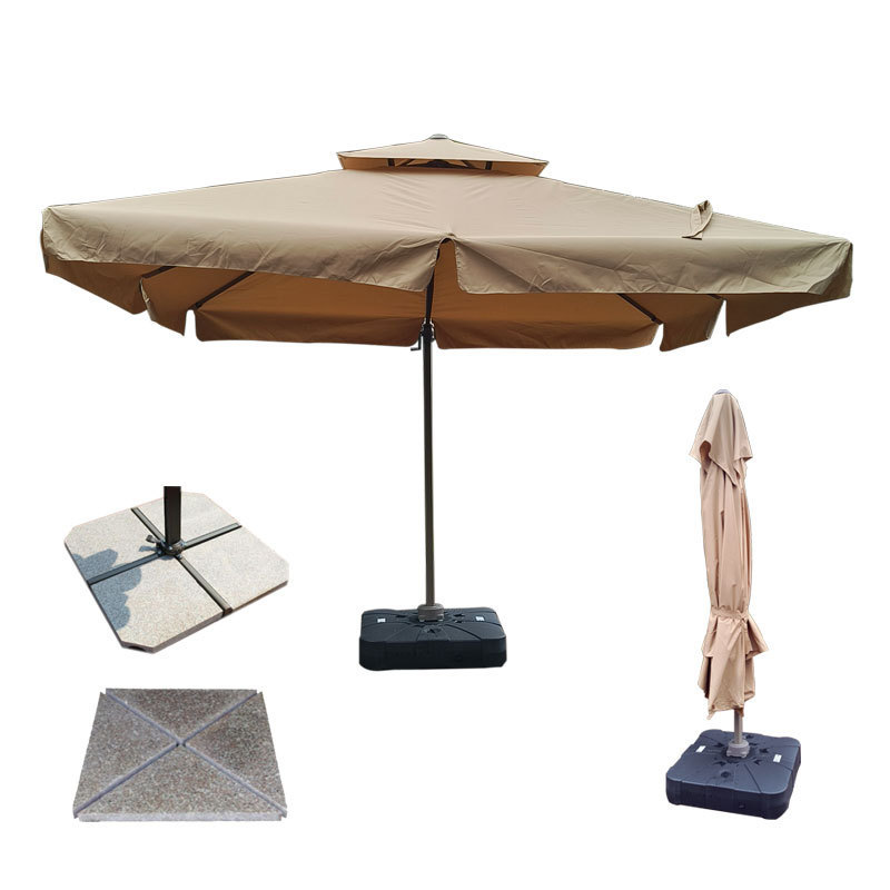 Outdoor patio roman umbrella beach round parasol square parasol with LED light