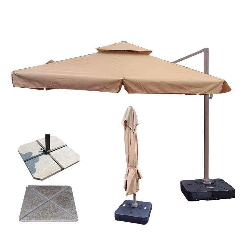 Outdoor patio roman umbrella beach round parasol square parasol with LED light