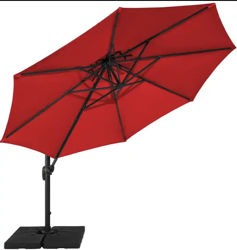 Ty Outdoor Sun Solar LED Panels Light Patio Roma Parasol Roman Umbrella For Garden Shading